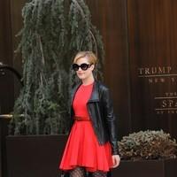 Evan Rachel Wood is seen leaving her Manhattan hotel in a chic red dress | Picture 95386